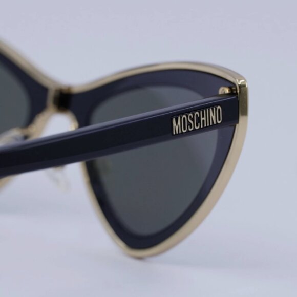 New Moschino MOS051/S 0J5G UE Shiny Black/Gold/Gold Mirror 50-21-150 Sunglasses main image 4